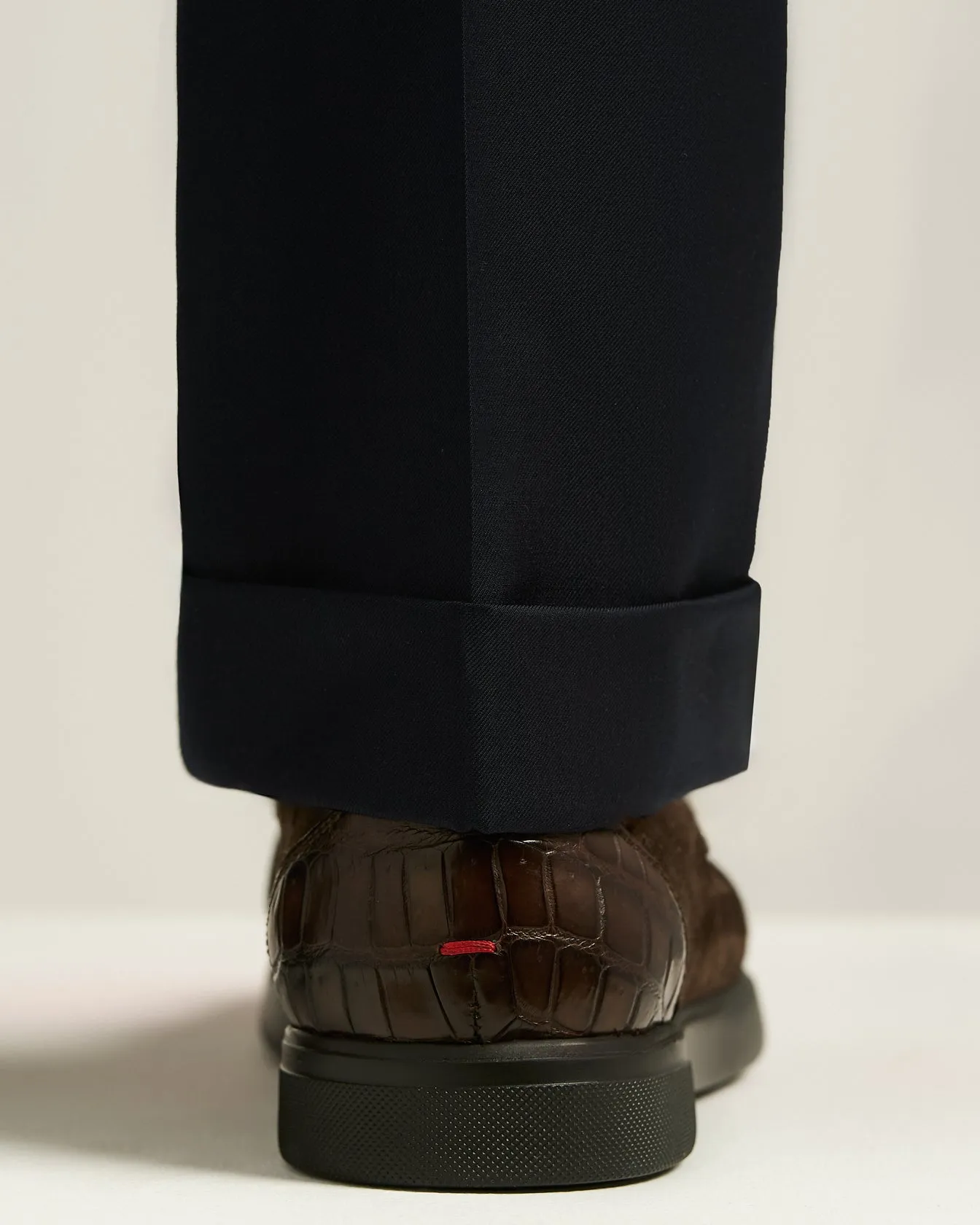 BROWN SUEDE CALFSKIN LOAFERS WITH CROCODILE INSERTS sold by Kiton product image thumbnail 4