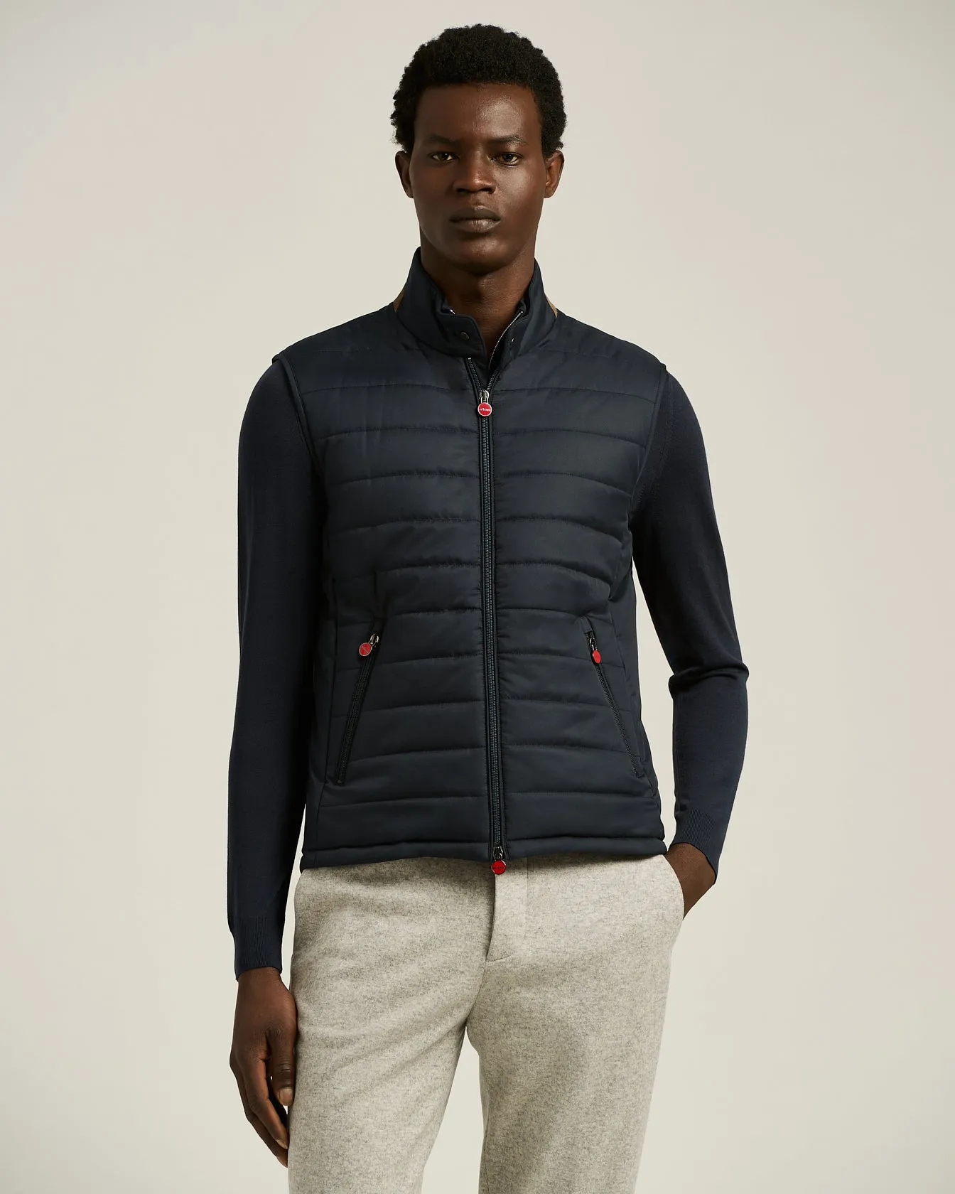 PADDED GILET IN NAVY TECHNICAL FABRIC sold by Kiton product image thumbnail 2