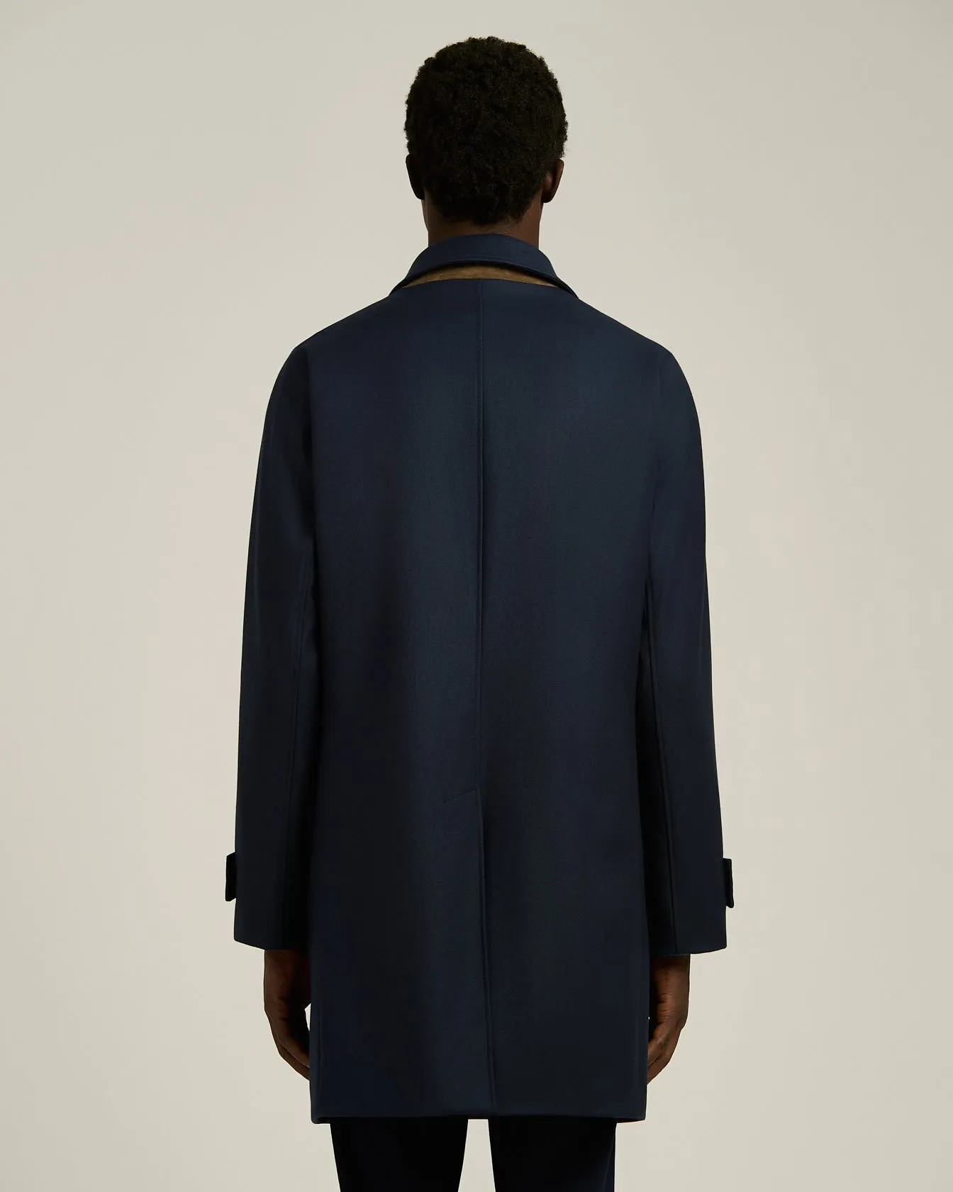 OVERCOAT IN NAVY WOOL AND CASHMERE BLEND sold by Kiton product image thumbnail 3