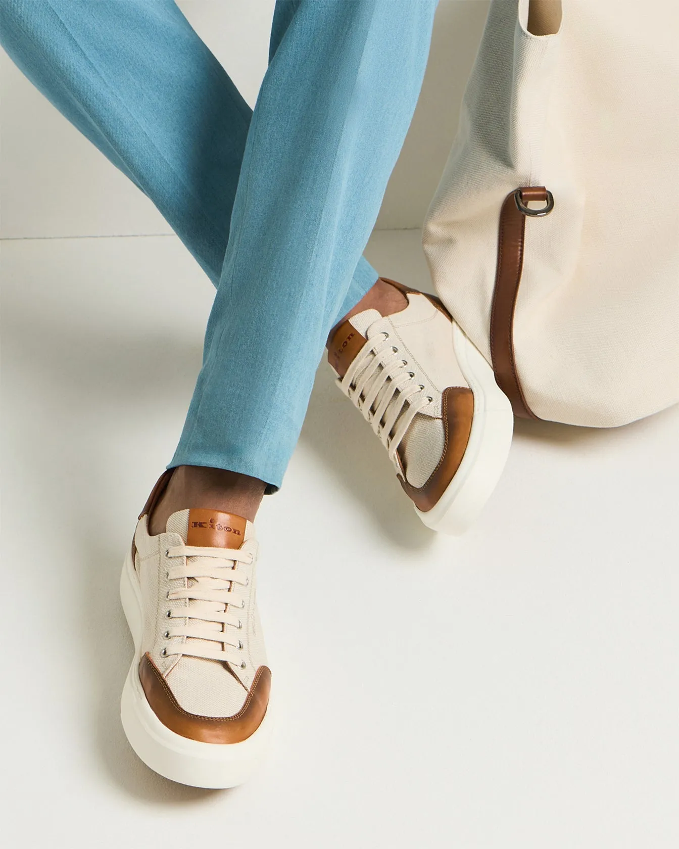 URBAN SNEAKERS WITH LEATHER INSERTS sold by Kiton product image thumbnail 3