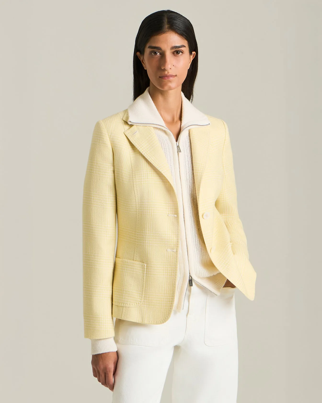 CASHMERE, SILK AND VISCOSE KNIT BOMBER JACKET sold by Kiton product image thumbnail 5