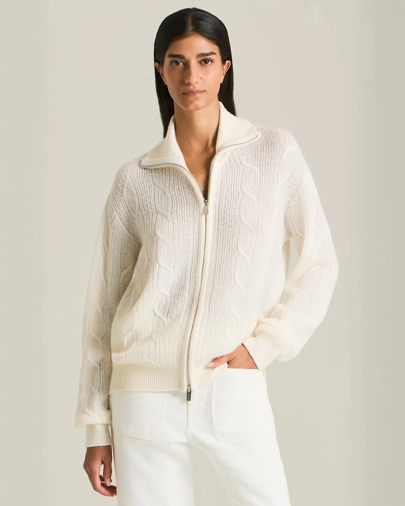 CASHMERE, SILK AND VISCOSE KNIT BOMBER JACKET sold by Kiton product image thumbnail 2
