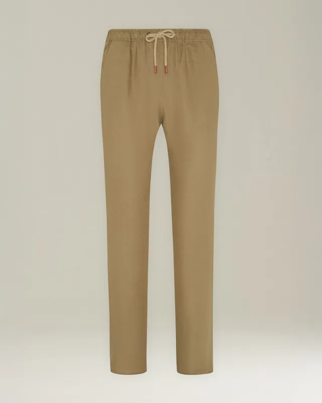 LINEN COMFORT-FIT PULL-ON TROUSERS sold by Kiton