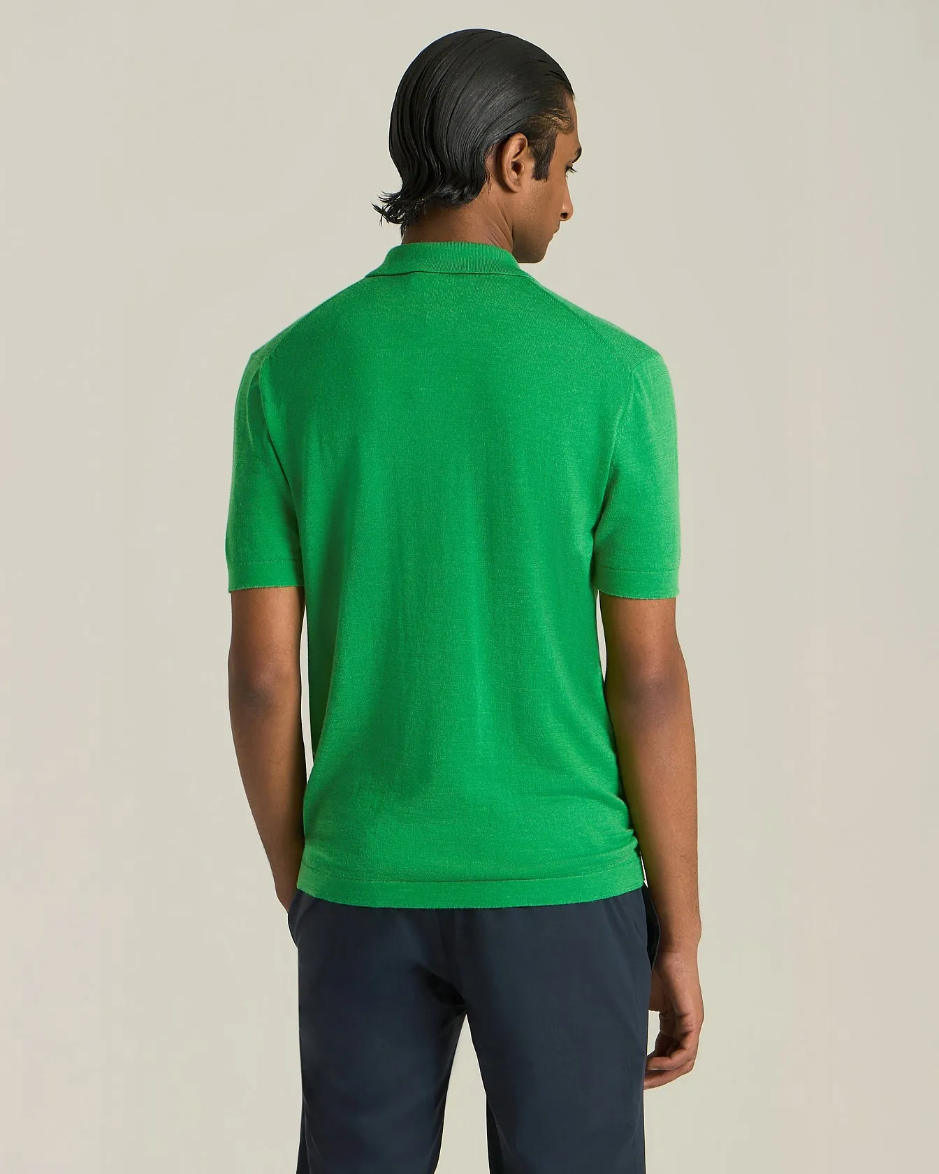 KNT DELUXE WOOL AND SILK ZIP-UP POLO SHIRT sold by Kiton product image thumbnail 3