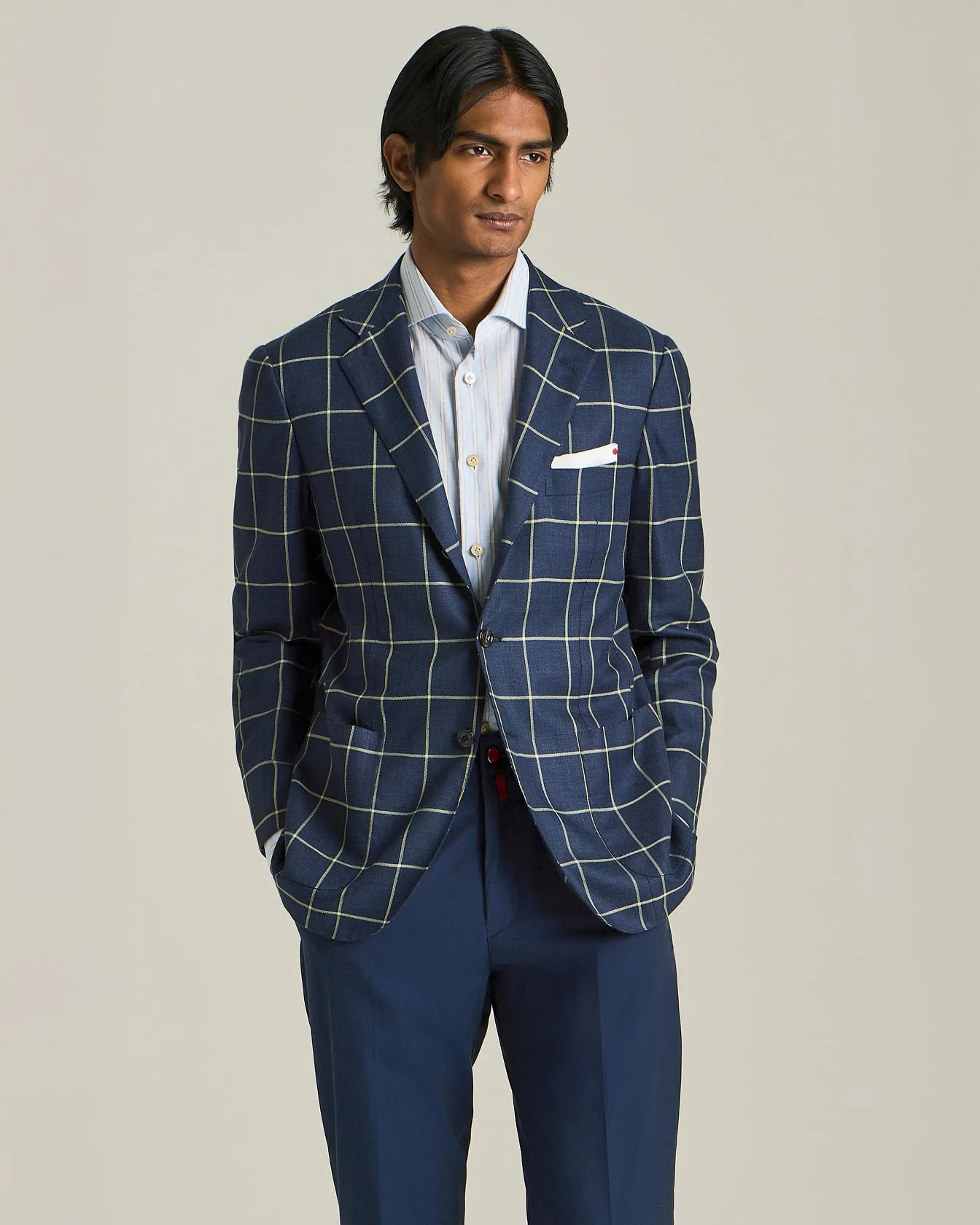 CHECKED CASHMERE BLEND BLAZER sold by Kiton product image thumbnail 2