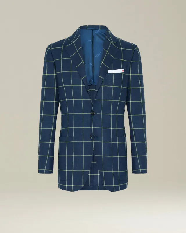 CHECKED CASHMERE BLEND BLAZER made by Kiton