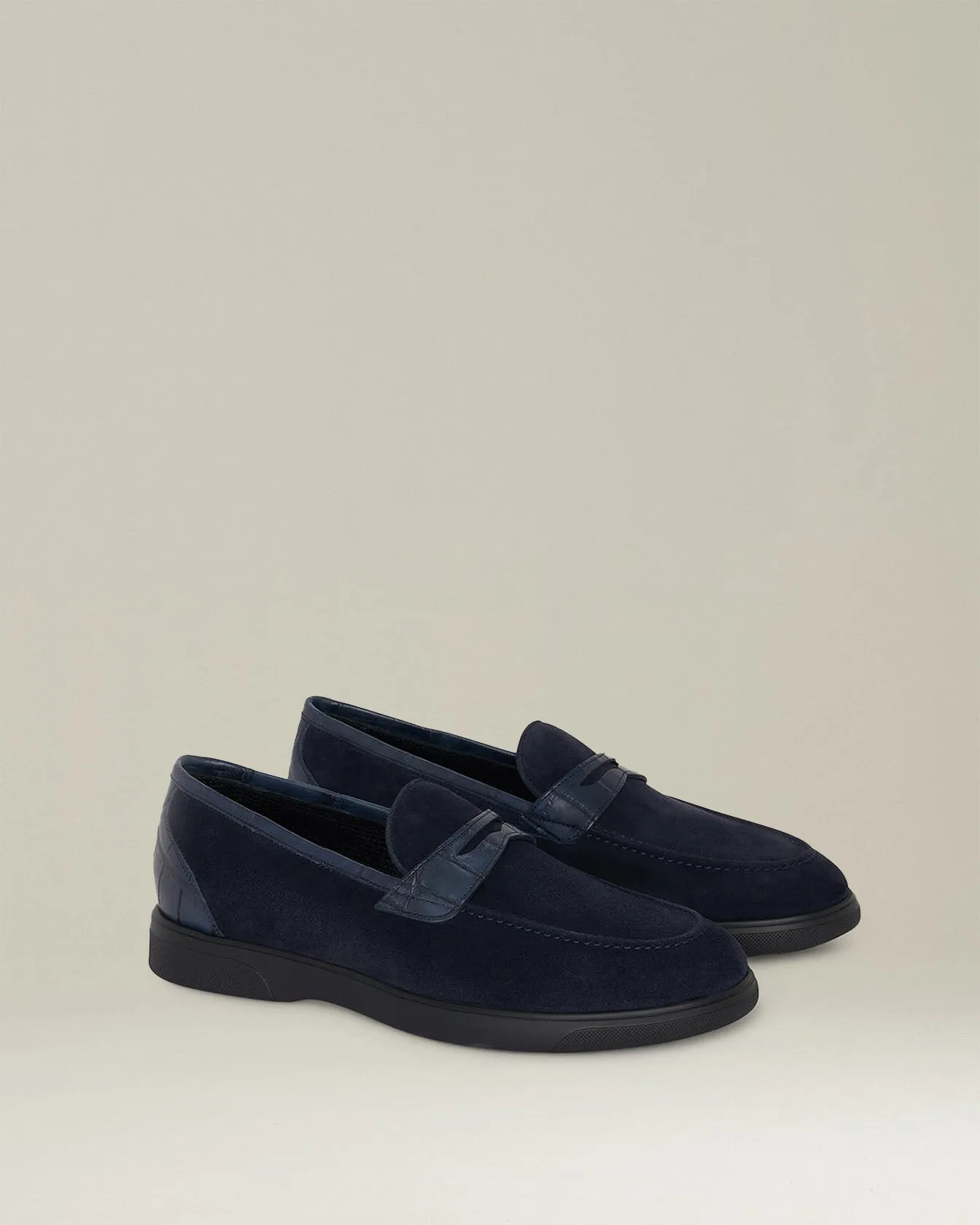 LEATHER LOAFER WITH CROCODILE LEATHER INSERTS sold by Kiton product image thumbnail 2