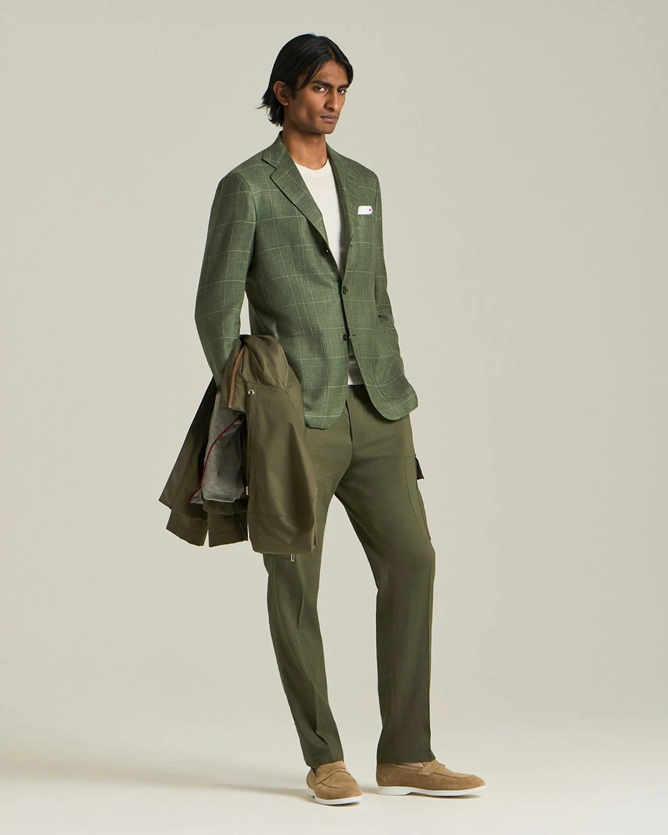 LINEN AND WOOL CARGO TROUSERS sold by Kiton product image thumbnail 5
