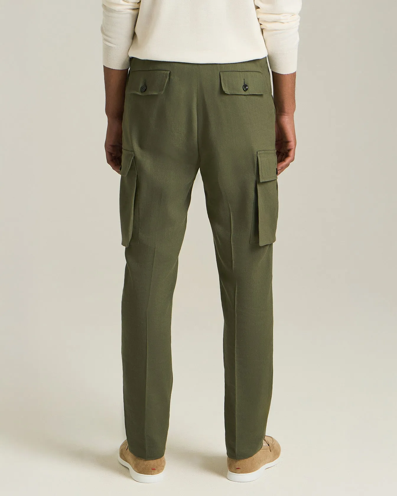 LINEN AND WOOL CARGO TROUSERS sold by Kiton product image thumbnail 3