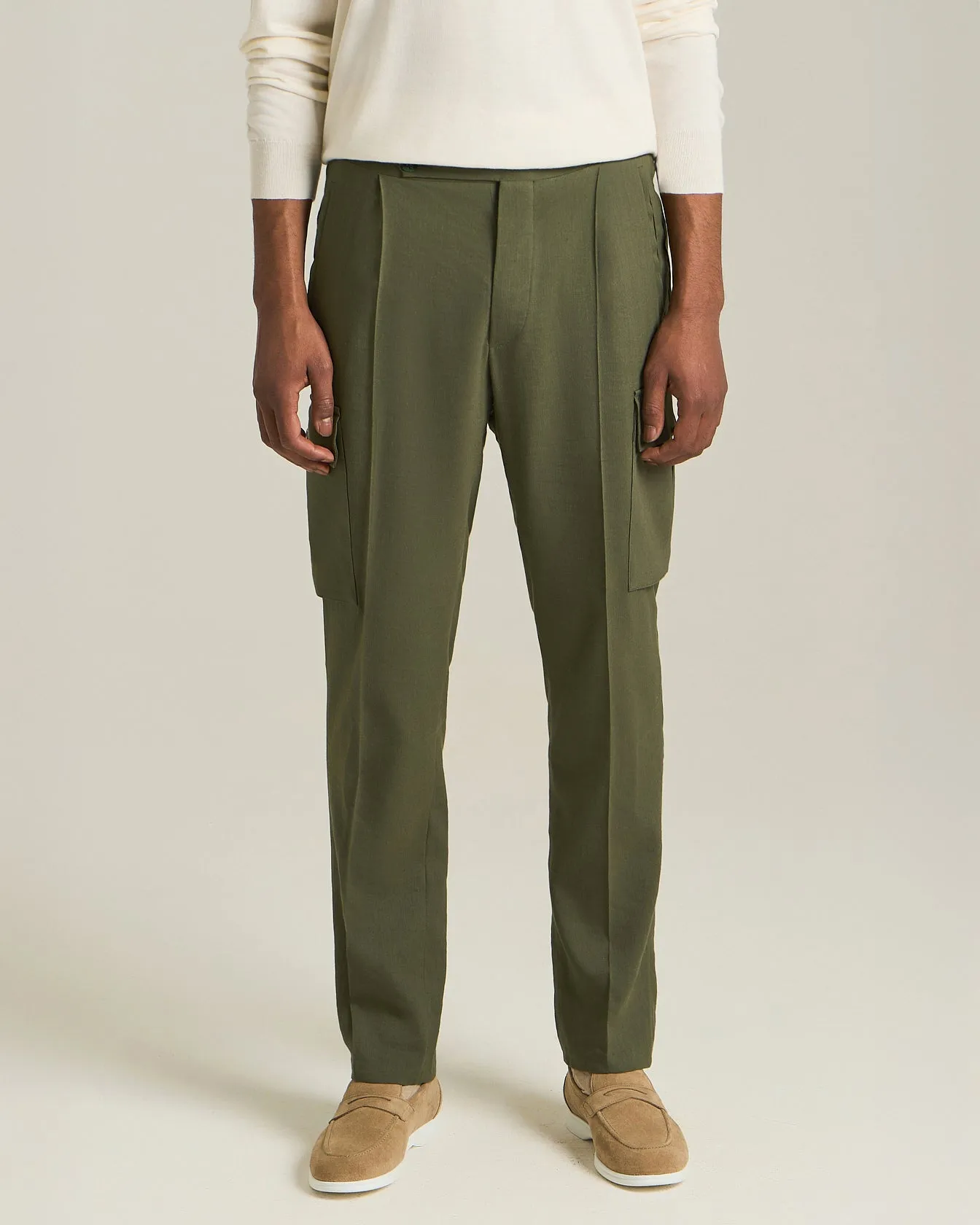 LINEN AND WOOL CARGO TROUSERS sold by Kiton product image thumbnail 2