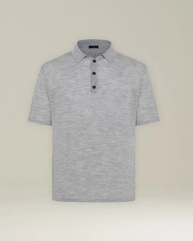 DELUXE WOOL AND SILK POLO SHIRT sold by Kiton