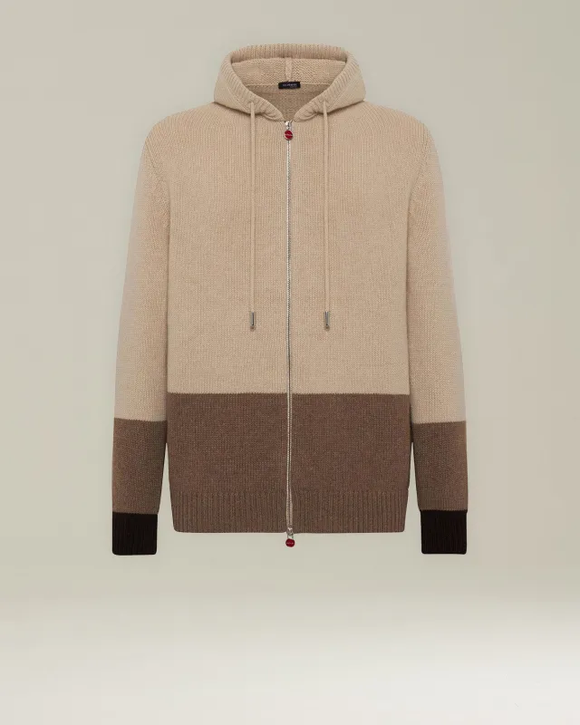 COLOUR BLOCK CASHMERE BOMBER JACKET sold by Kiton