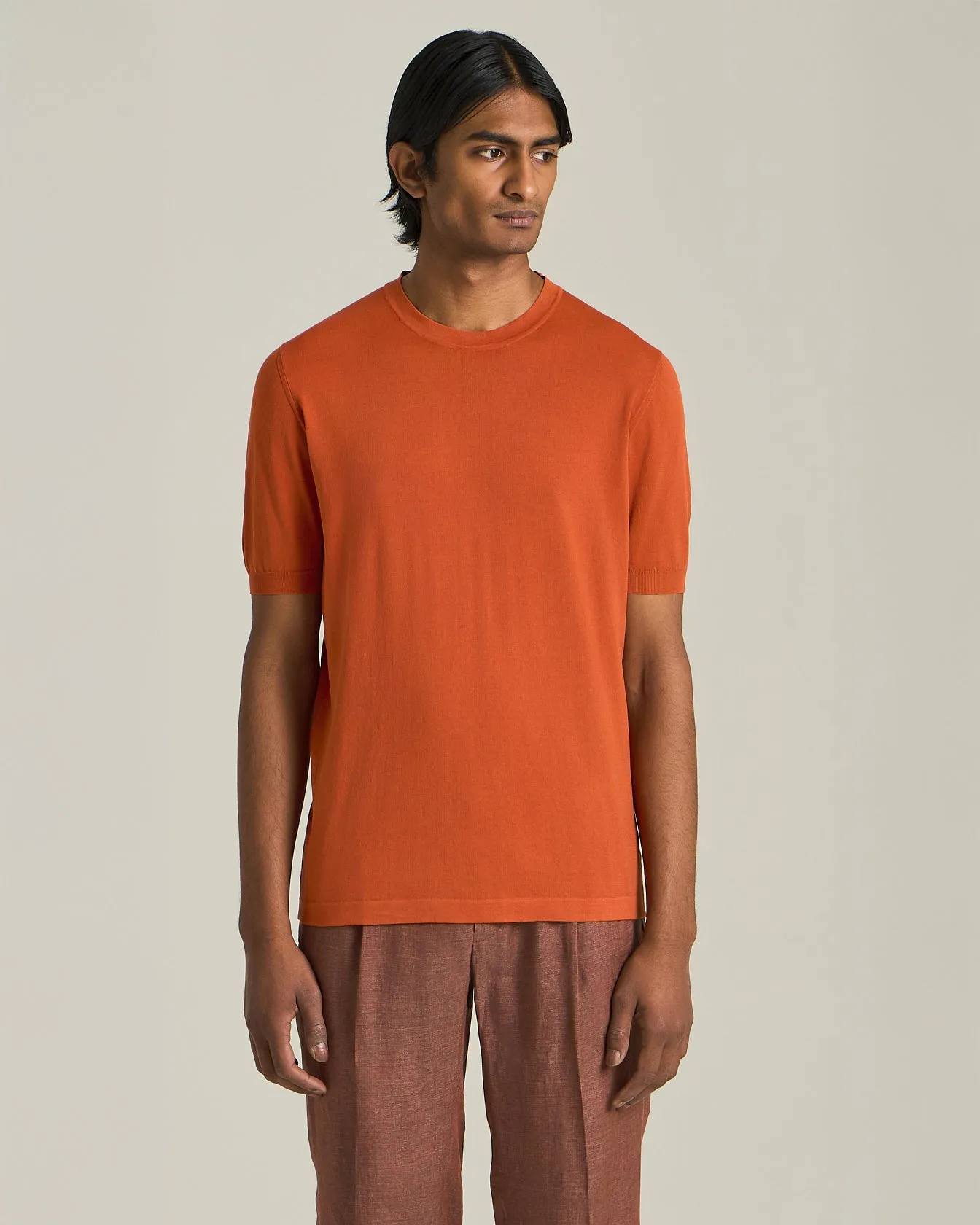 COTTON KNIT CREW NECK T-SHIRT sold by Kiton product image thumbnail 2
