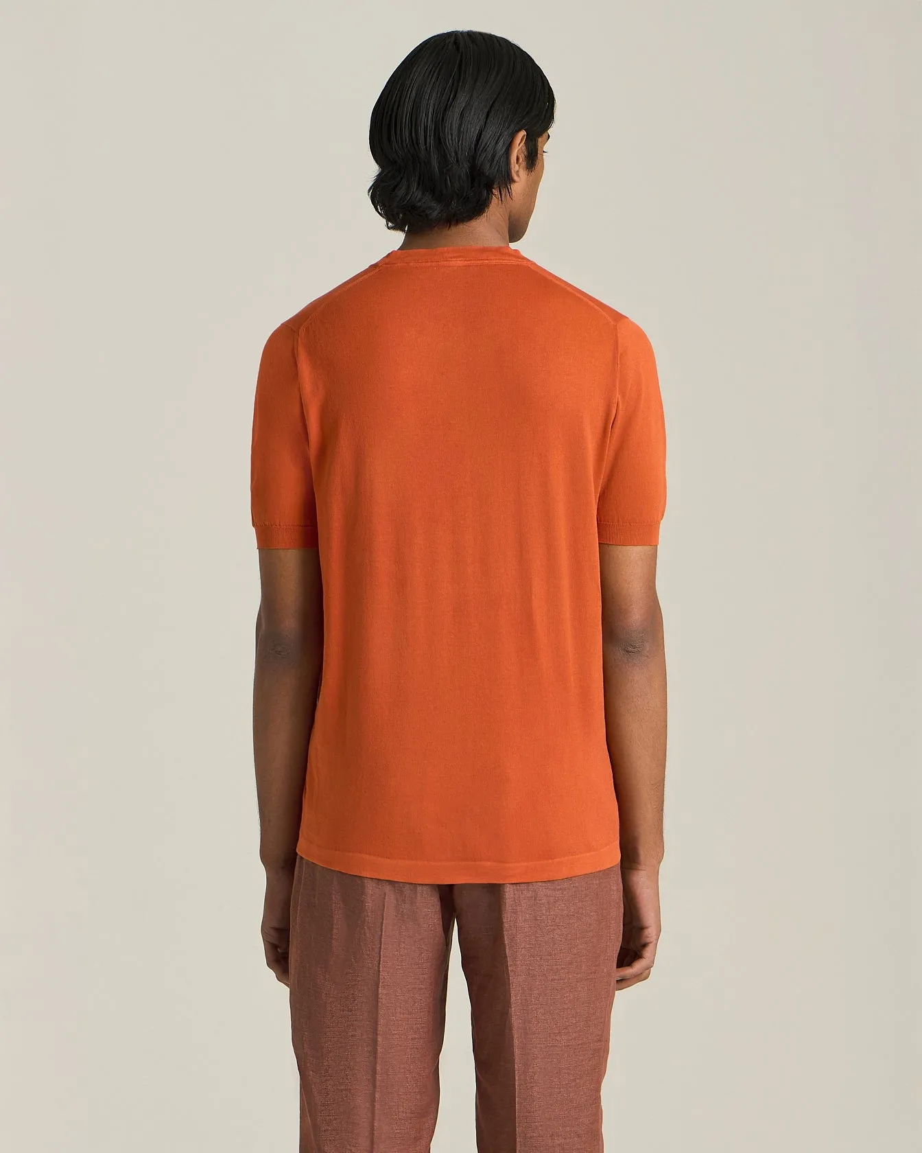 COTTON KNIT CREW NECK T-SHIRT sold by Kiton product image thumbnail 3