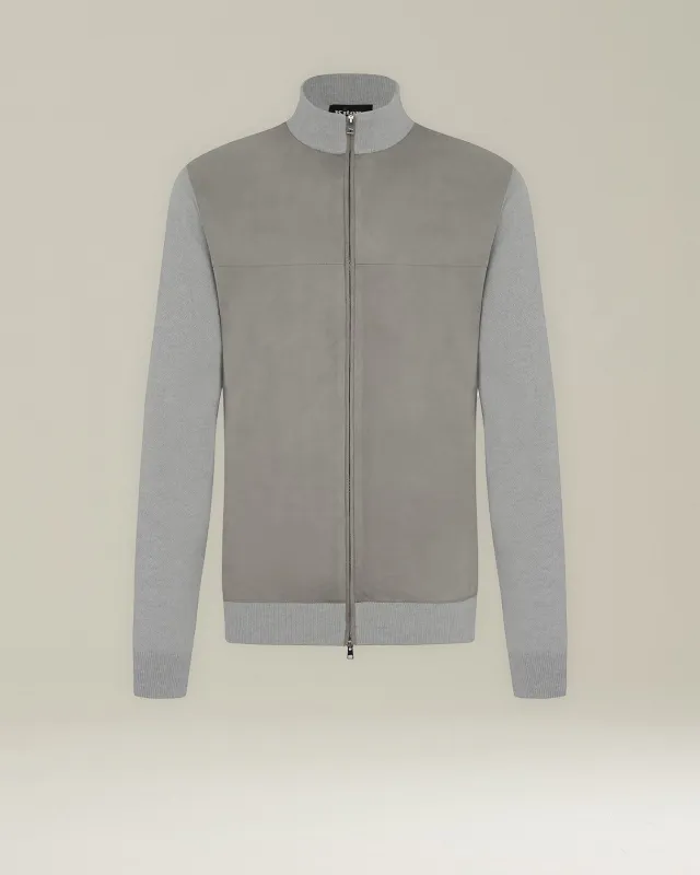 CASHMERE BOMBER JACKET WITH LEATHER INSERTS sold by Kiton