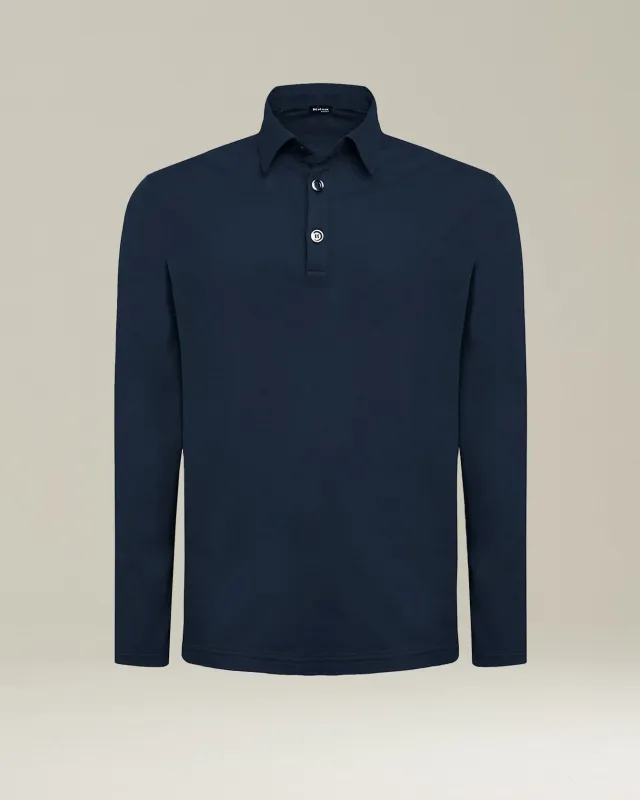 JERSEY POLOSHIRT L/S COTTON made by Kiton
