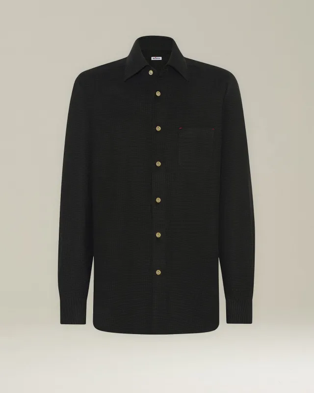 ‘NERANO’ HOUNDSTOOTH FLANNEL SHIRT sold by Kiton