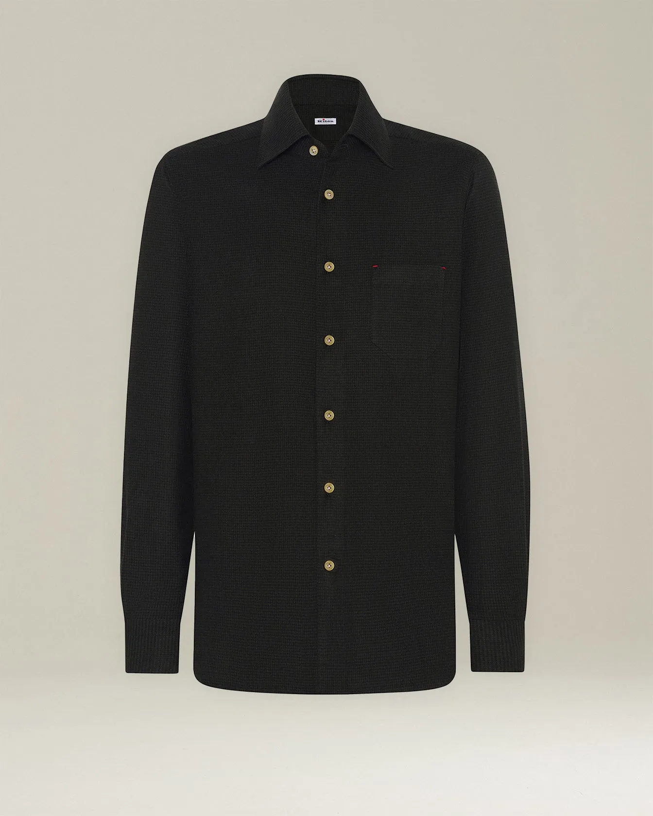 ‘NERANO’ HOUNDSTOOTH FLANNEL SHIRT sold by Kiton