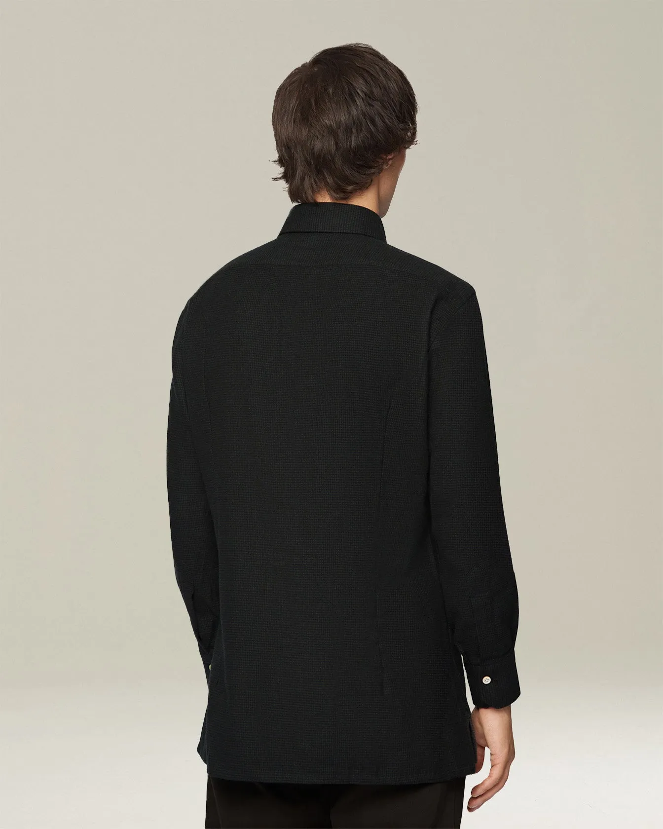 ‘NERANO’ HOUNDSTOOTH FLANNEL SHIRT sold by Kiton product image thumbnail 3