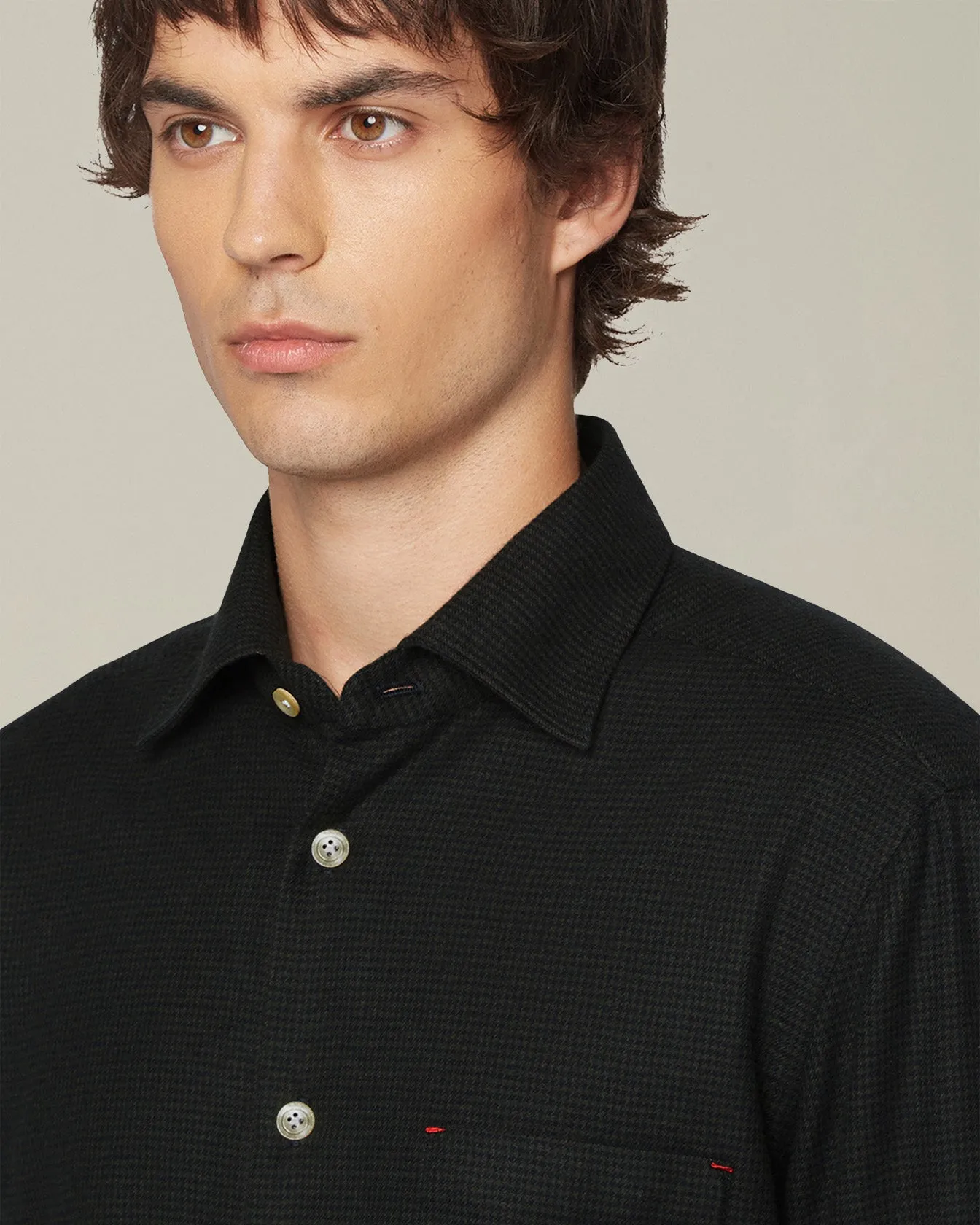 ‘NERANO’ HOUNDSTOOTH FLANNEL SHIRT sold by Kiton product image thumbnail 4