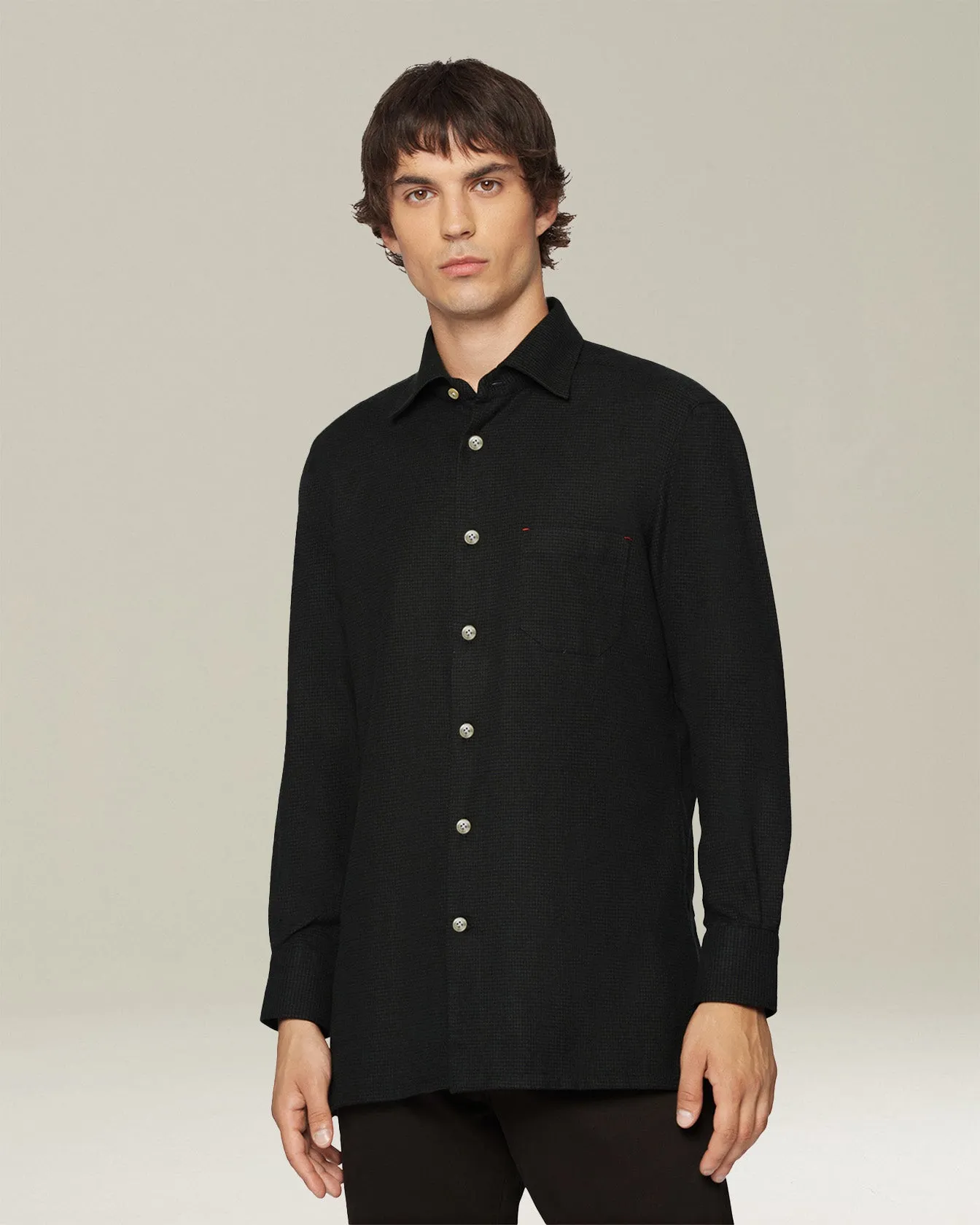 ‘NERANO’ HOUNDSTOOTH FLANNEL SHIRT sold by Kiton product image thumbnail 2