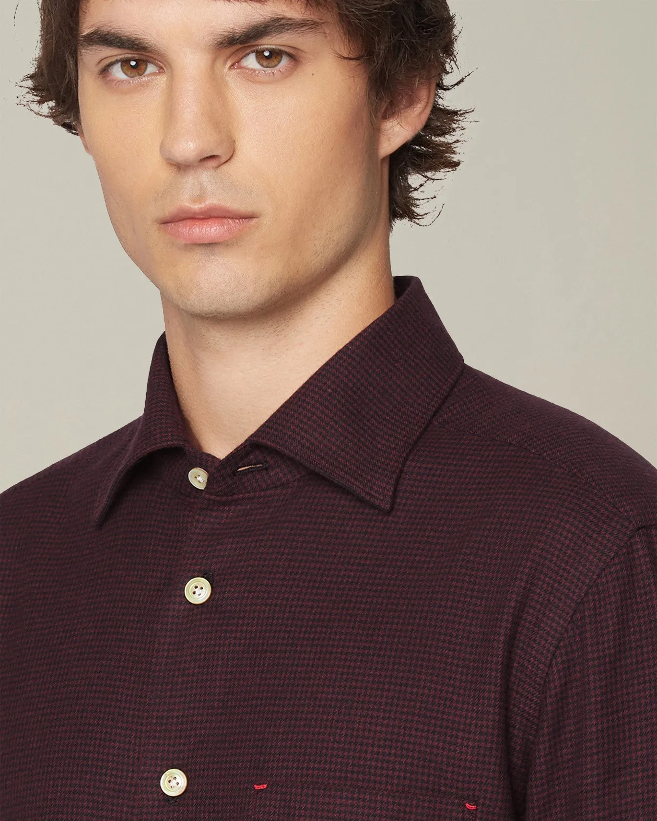 ‘NERANO’ HOUNDSTOOTH FLANNEL SHIRT sold by Kiton product image thumbnail 4