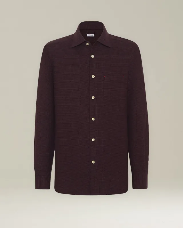 ‘NERANO’ HOUNDSTOOTH FLANNEL SHIRT sold by Kiton