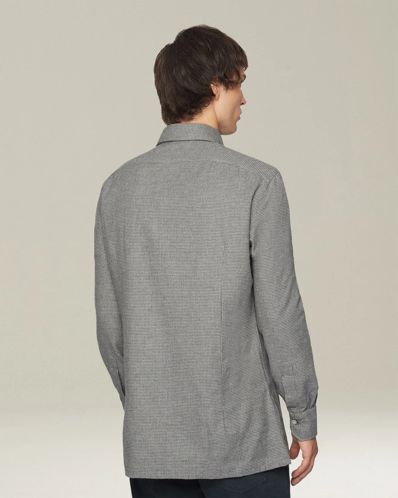 ‘NERANO’ HOUNDSTOOTH FLANNEL SHIRT sold by Kiton product image thumbnail 4