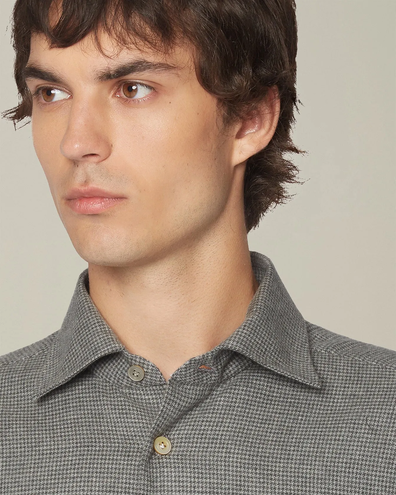 ‘NERANO’ HOUNDSTOOTH FLANNEL SHIRT sold by Kiton product image thumbnail 5