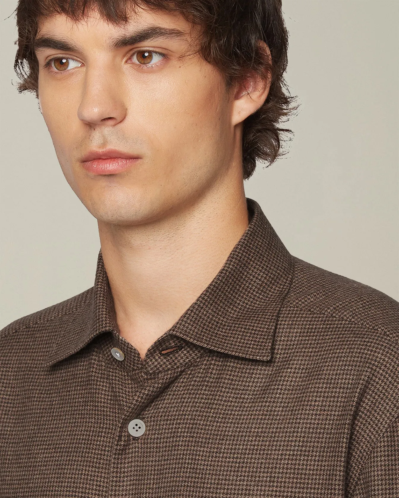 ‘NERANO’ HOUNDSTOOTH FLANNEL SHIRT sold by Kiton product image thumbnail 4