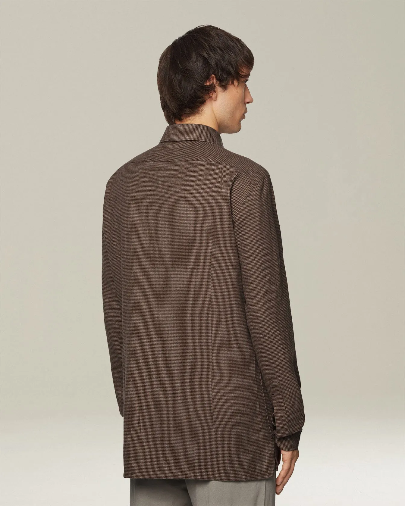 ‘NERANO’ HOUNDSTOOTH FLANNEL SHIRT sold by Kiton product image thumbnail 3