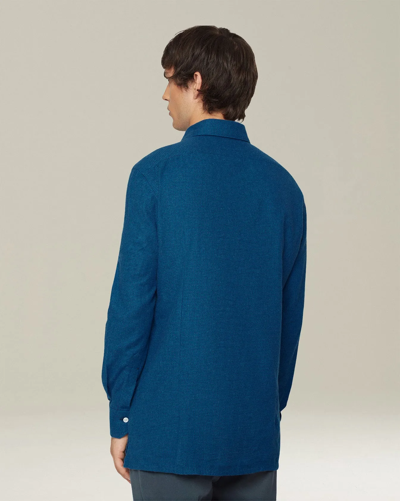 ‘NERANO’ HOUNDSTOOTH FLANNEL SHIRT sold by Kiton product image thumbnail 3