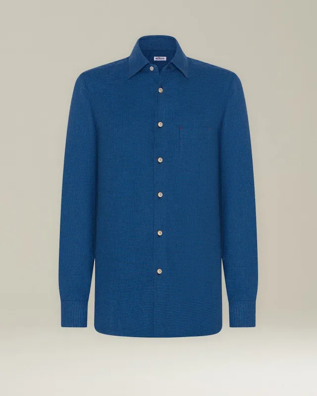 ‘NERANO’ HOUNDSTOOTH FLANNEL SHIRT sold by Kiton