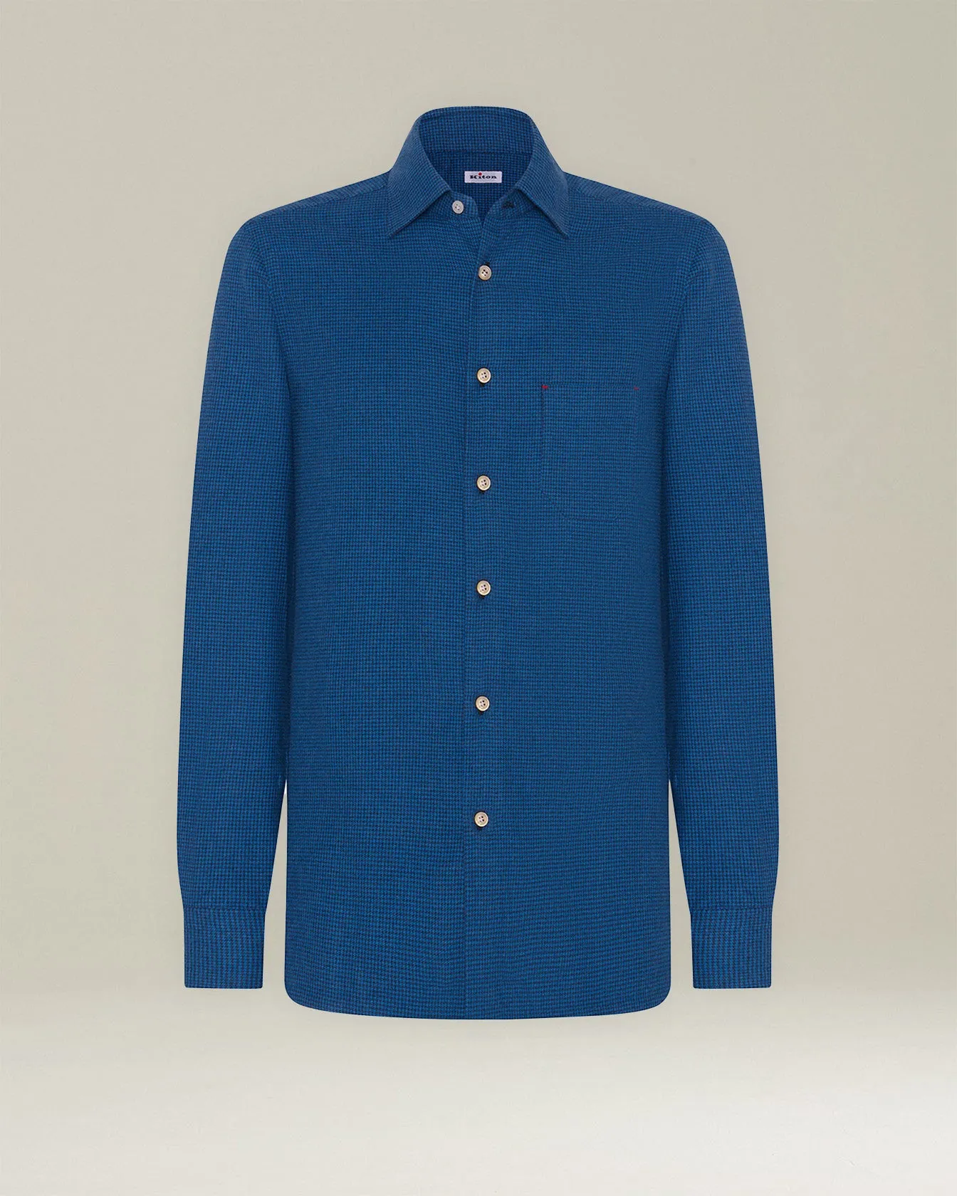 ‘NERANO’ HOUNDSTOOTH FLANNEL SHIRT sold by Kiton
