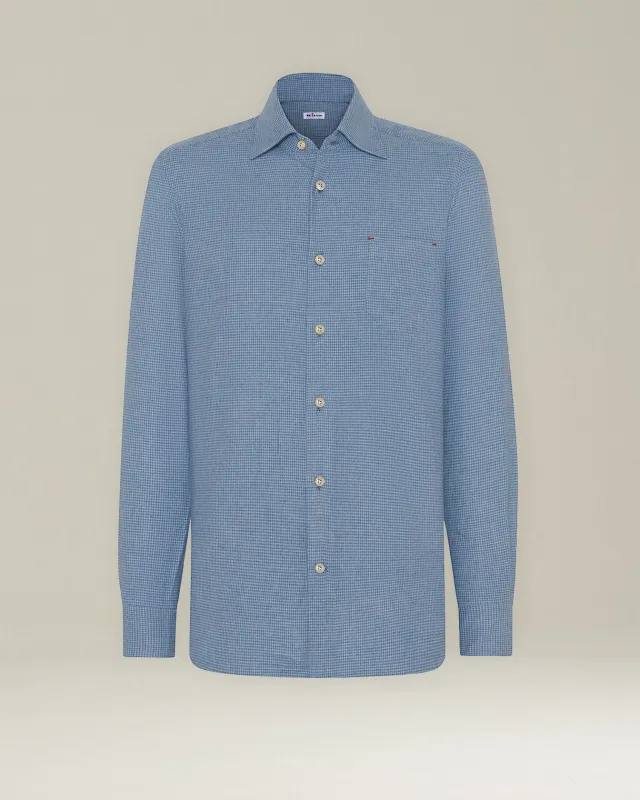 ‘NERANO’ HOUNDSTOOTH FLANNEL SHIRT sold by Kiton