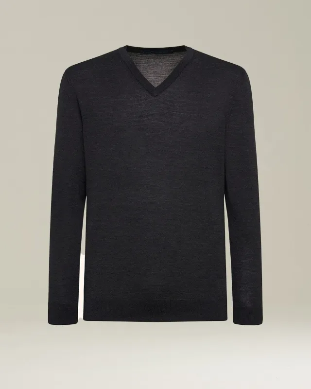 JERSEY V-NECK WOOL made by Kiton