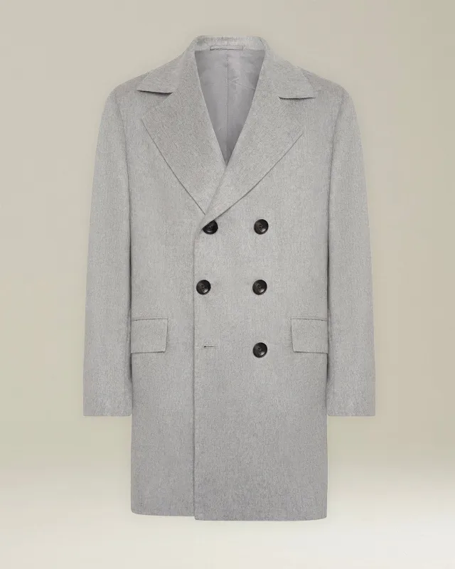 DOUBLE-BREASTED BRUSHED CASHMERE COAT made by Kiton