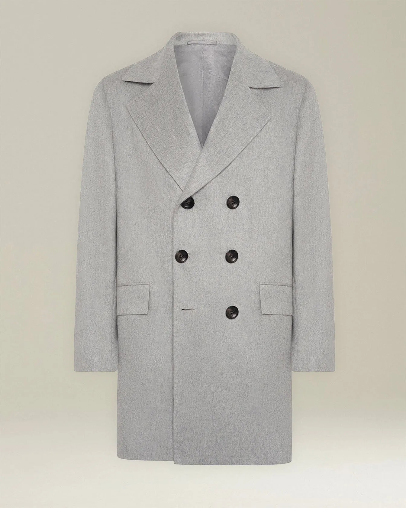 DOUBLE-BREASTED BRUSHED CASHMERE COAT sold by Kiton