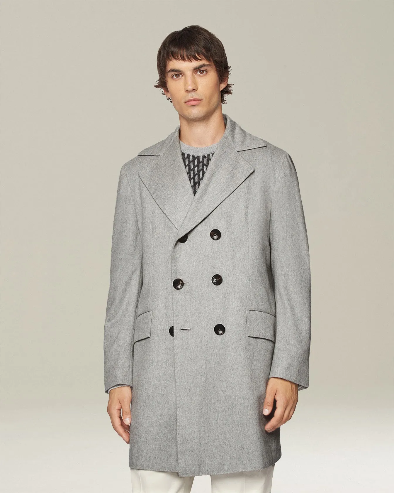 DOUBLE-BREASTED BRUSHED CASHMERE COAT sold by Kiton product image thumbnail 2