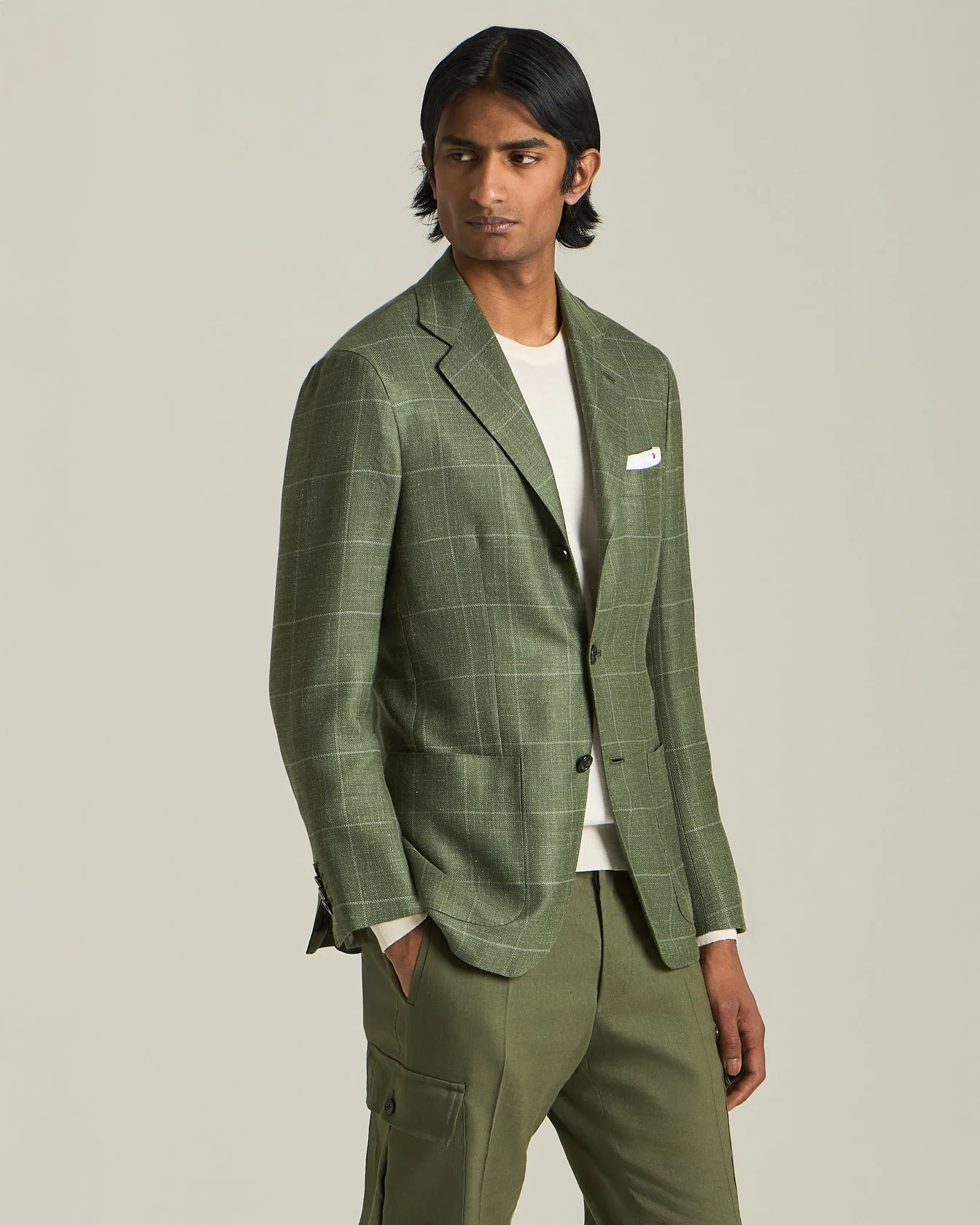 CHECKED CASHMERE BLEND BLAZER sold by Kiton product image thumbnail 2
