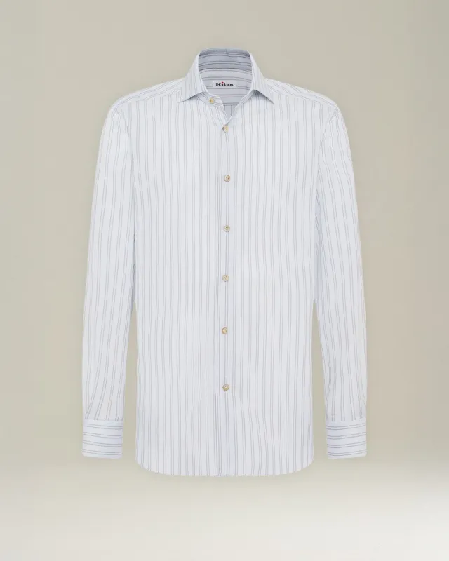 COTTON AND LINEN STRIPED SHIRT sold by Kiton