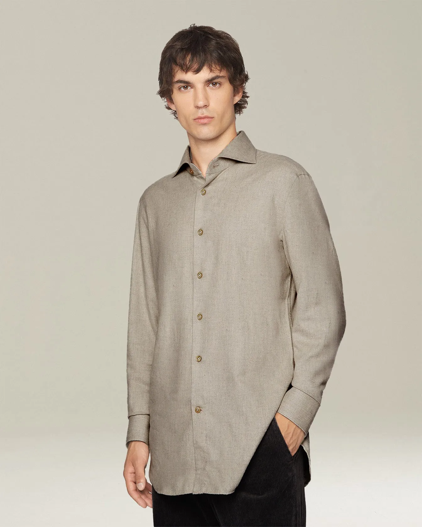 MONOCHROME FLANNEL SHIRT sold by Kiton product image thumbnail 2