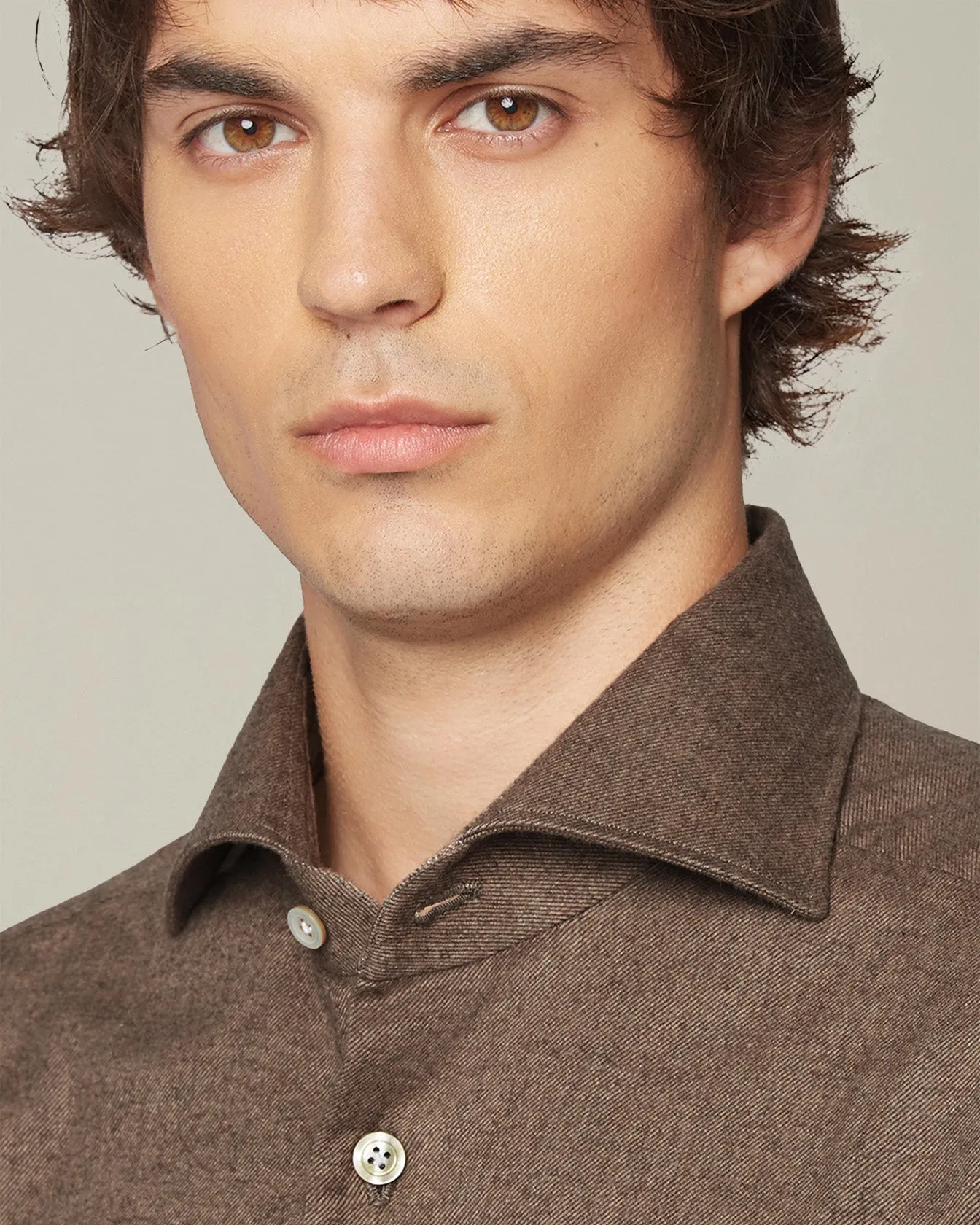 MONOCHROME FLANNEL SHIRT sold by Kiton product image thumbnail 4