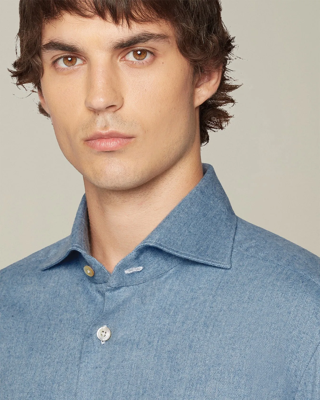 MONOCHROME FLANNEL SHIRT sold by Kiton product image thumbnail 4