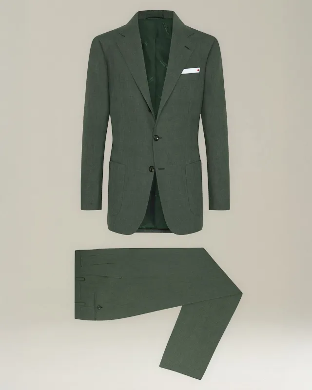 MONOCHROME CASHMERE AND LINEN SUIT sold by Kiton