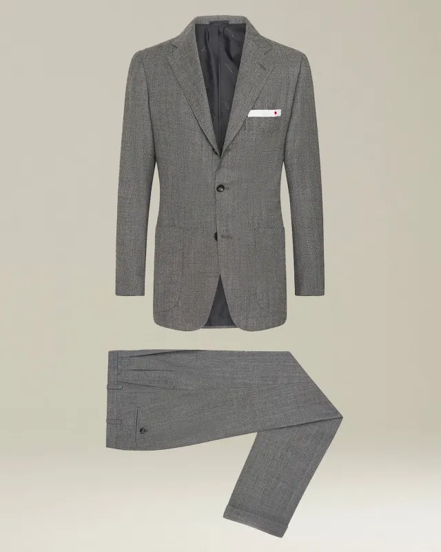 HERRINGBONE WOOL SUIT sold by Kiton