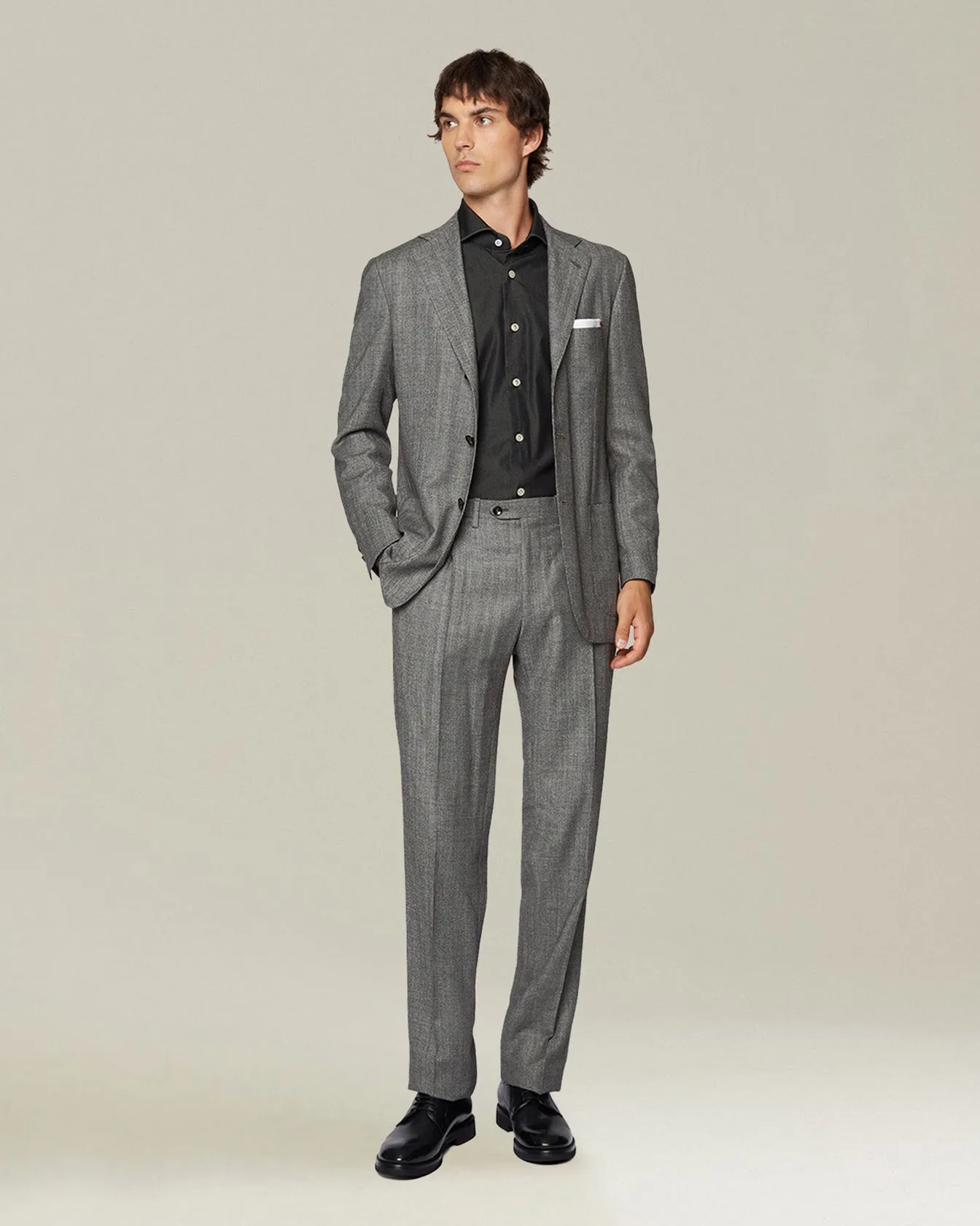 HERRINGBONE WOOL SUIT sold by Kiton product image thumbnail 5
