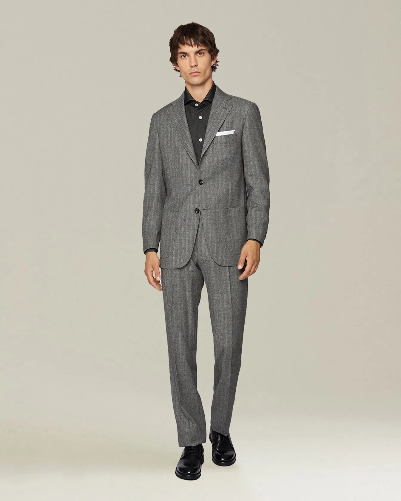 HERRINGBONE WOOL SUIT sold by Kiton product image thumbnail 2