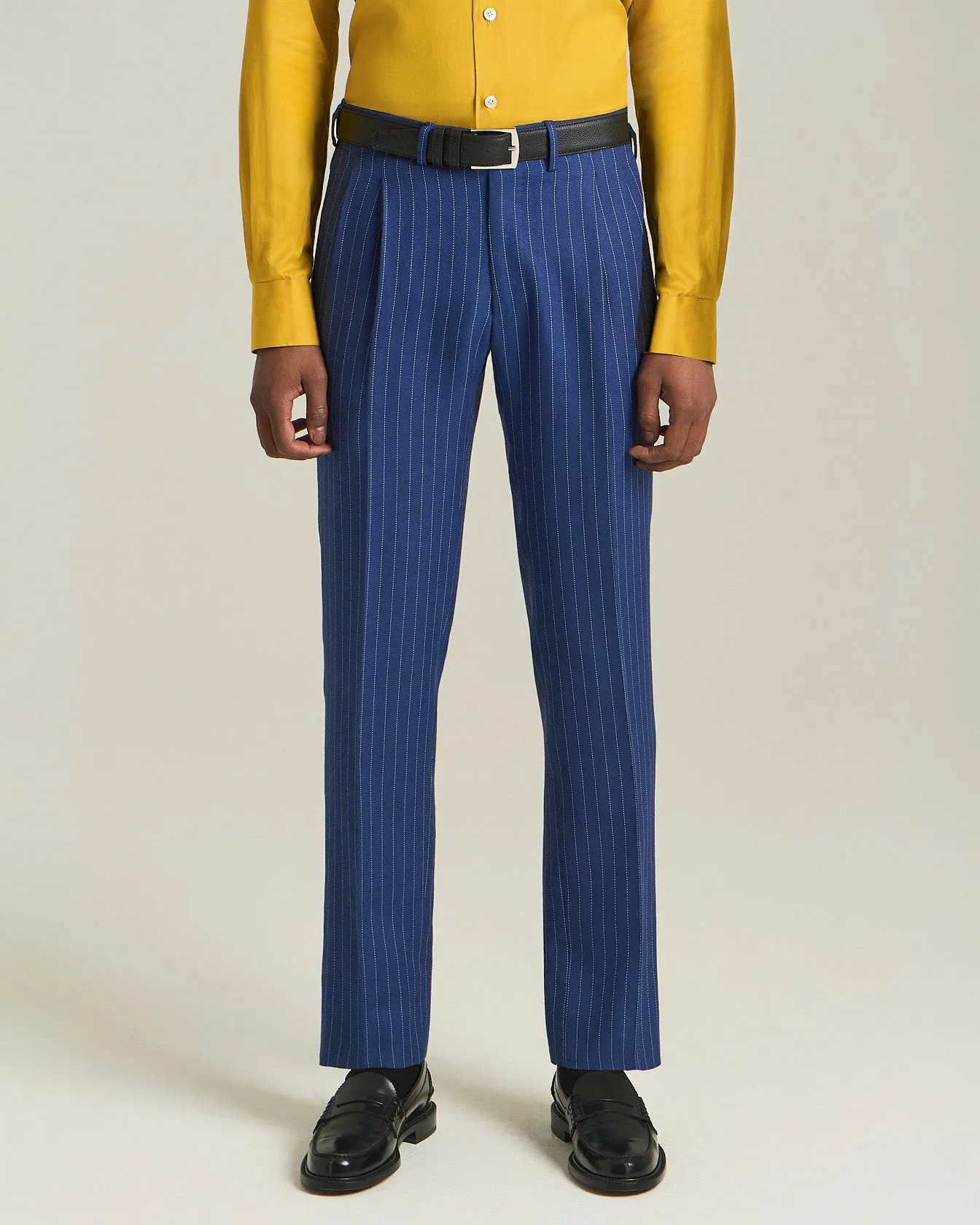 DOUBLE-BREASTED CASHMERE AND LINEN PINSTRIPE SUIT sold by Kiton product image thumbnail 5