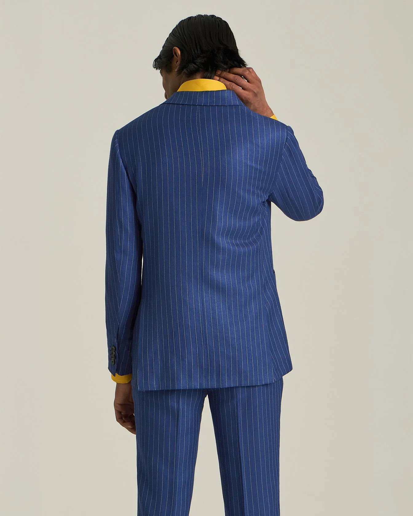 DOUBLE-BREASTED CASHMERE AND LINEN PINSTRIPE SUIT sold by Kiton product image thumbnail 3
